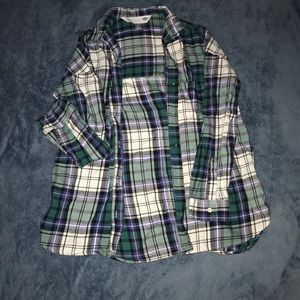 Colorful boyfriend plaid shirt